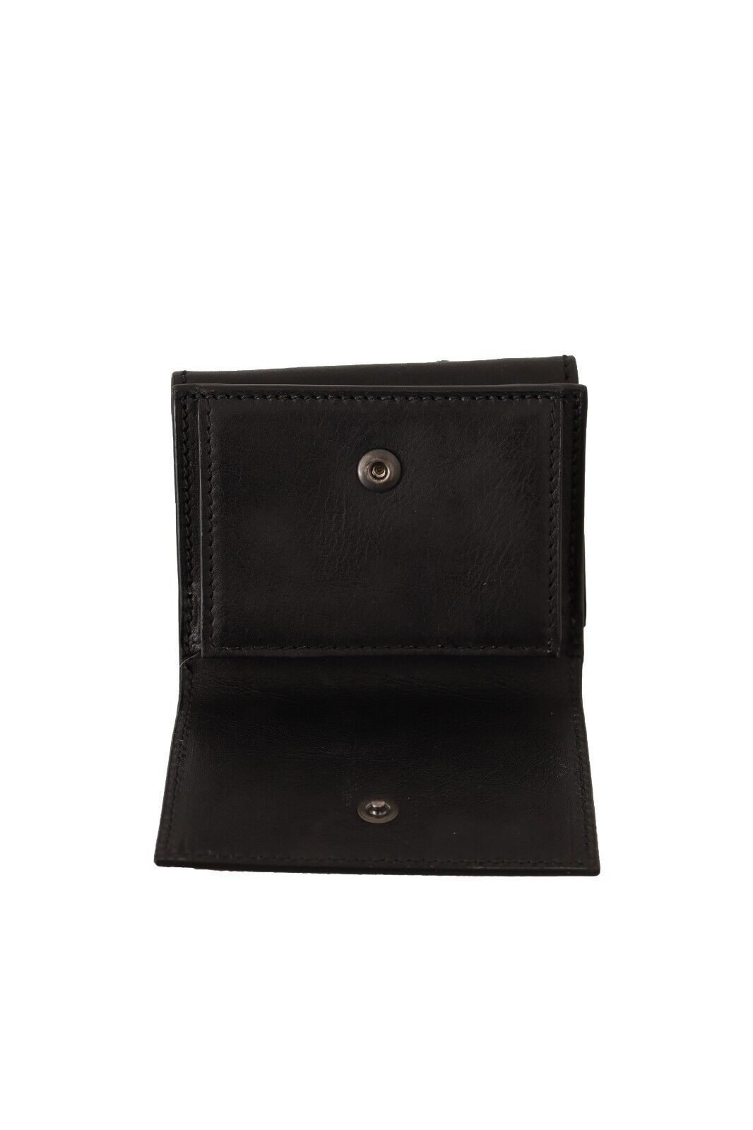 Dolce & Gabbana Schwarzes Leder Triufold Geldbörse Multi -Kit -Brieftasche
