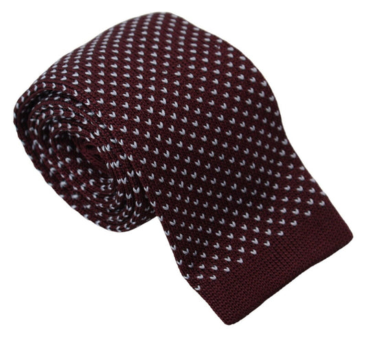 Lanvin Bordeaux Cravatta classica trapuntata da uomo regolabile in seta