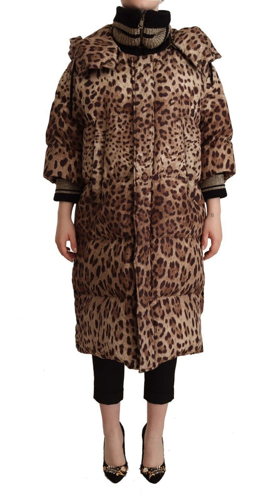 Dolce & Gabbana Brown Long Leopard Print matelassé