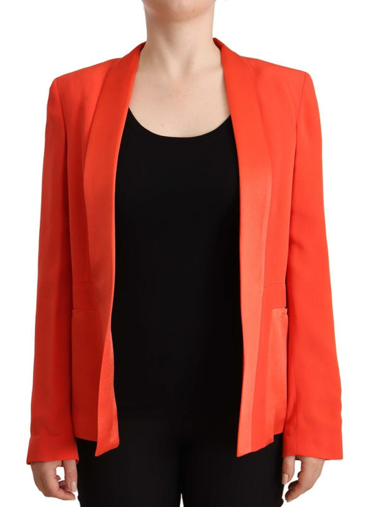 Co | Te Orange à manches longues acétate Blazer Pocket Overcoat Jacket