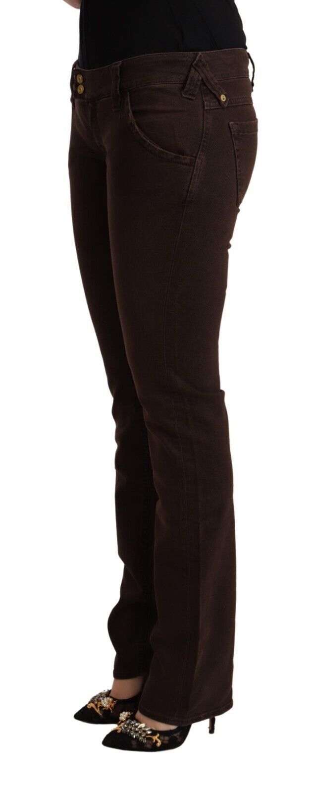 Cycle Brown Cotton Attremio Basso in vita Slimt Slip Jeans