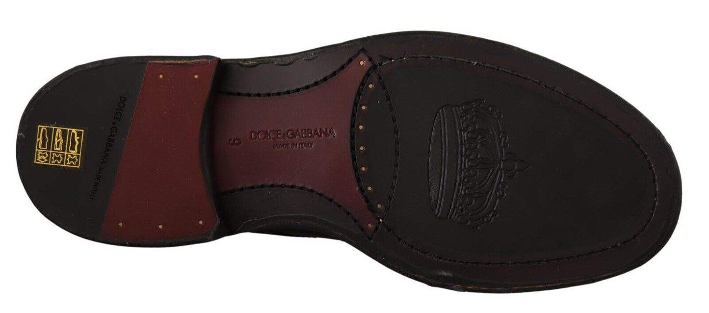 Dolce & Gabbana Schwarzes Leder Oxford Wingtip formelle Derby Schuhe