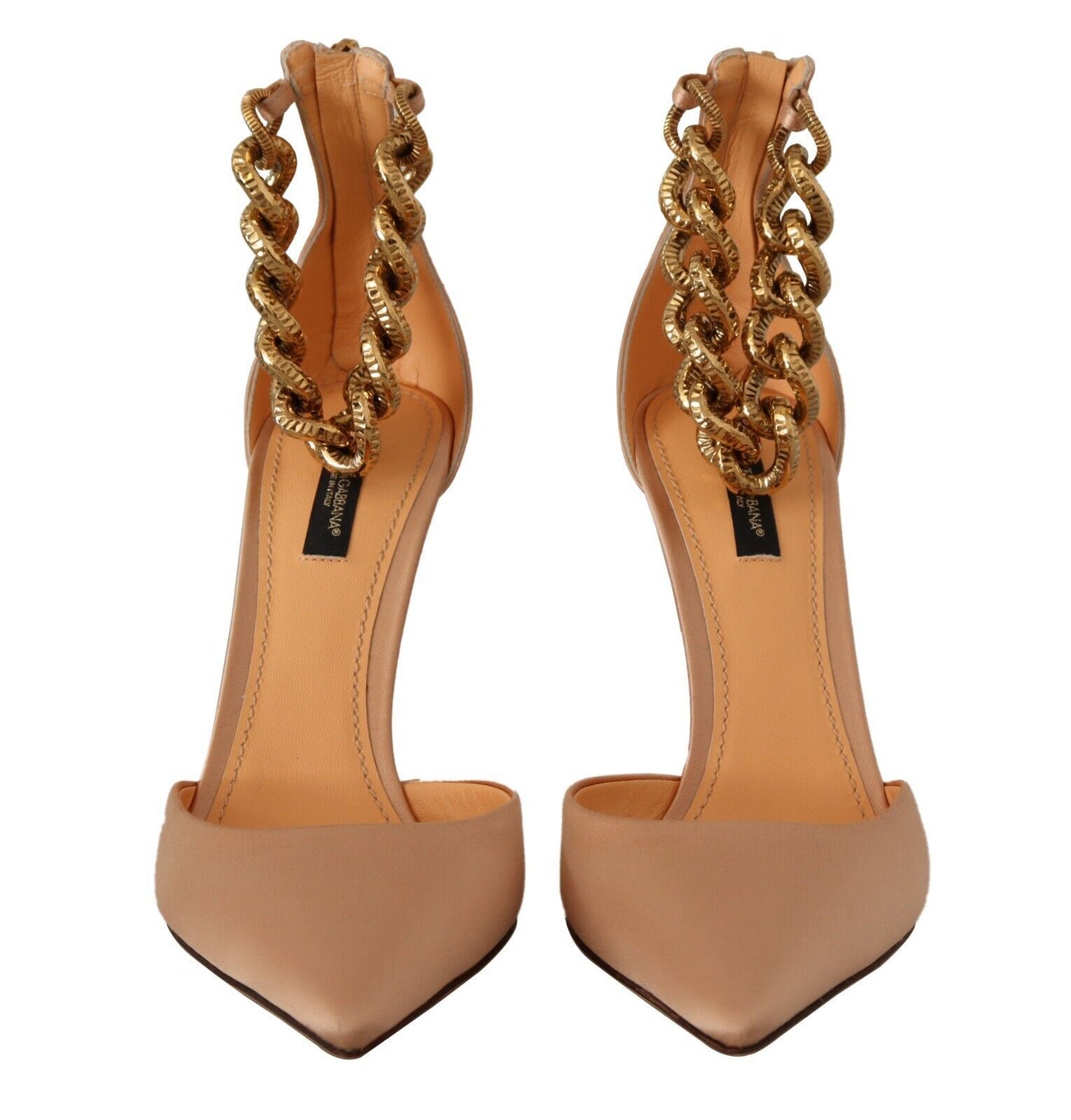 Dolce & Gabbana Beige à la cheville Sangle de chaîne High Talons Pumps Chaussures
