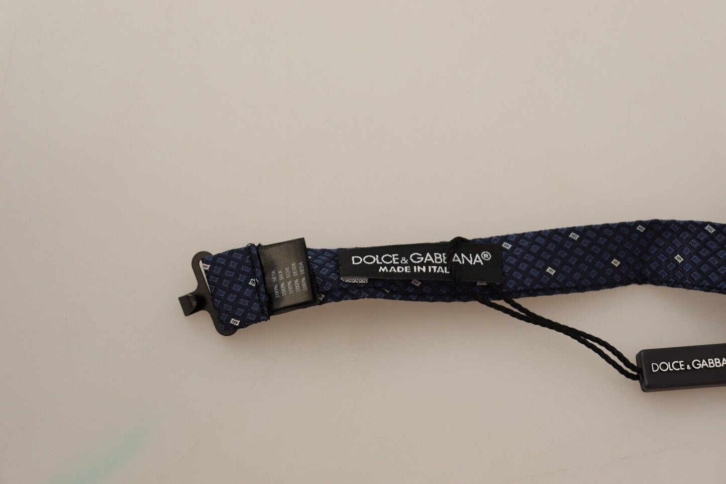 Dolce & Gabbana dunkelblau gemustert verstellbarer Nacken Papillon Fliege Krawatte