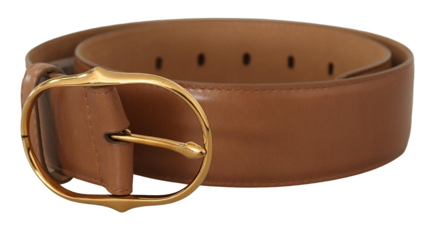 Dolce & Gabbana Elegant Gold Buckle Leather Belt