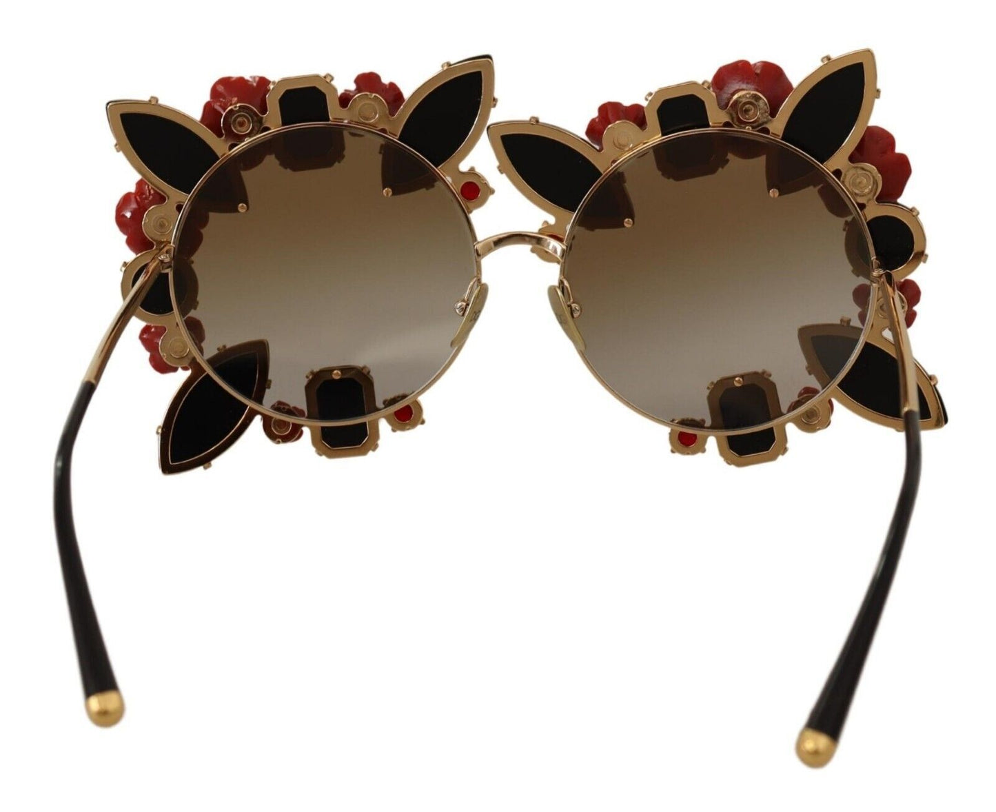 Dolce & Gabbana Gold Frame Roses Occhiali da sole abbelliti
