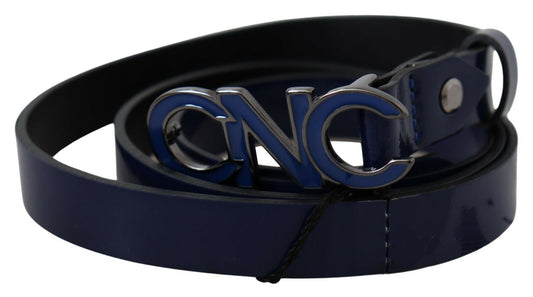 Costume National Blue En cuir Logo Skinny Fashion Belt