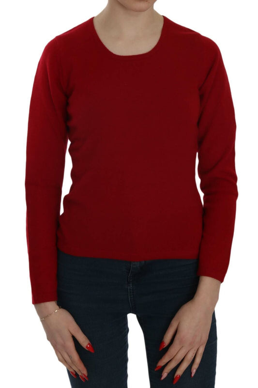 Mila Schön Red Round Neck Pullor Cashmere Sweater