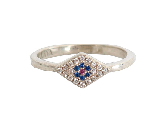 Nialaya Blue Red CZ 925 Silber Womens Clear Ring