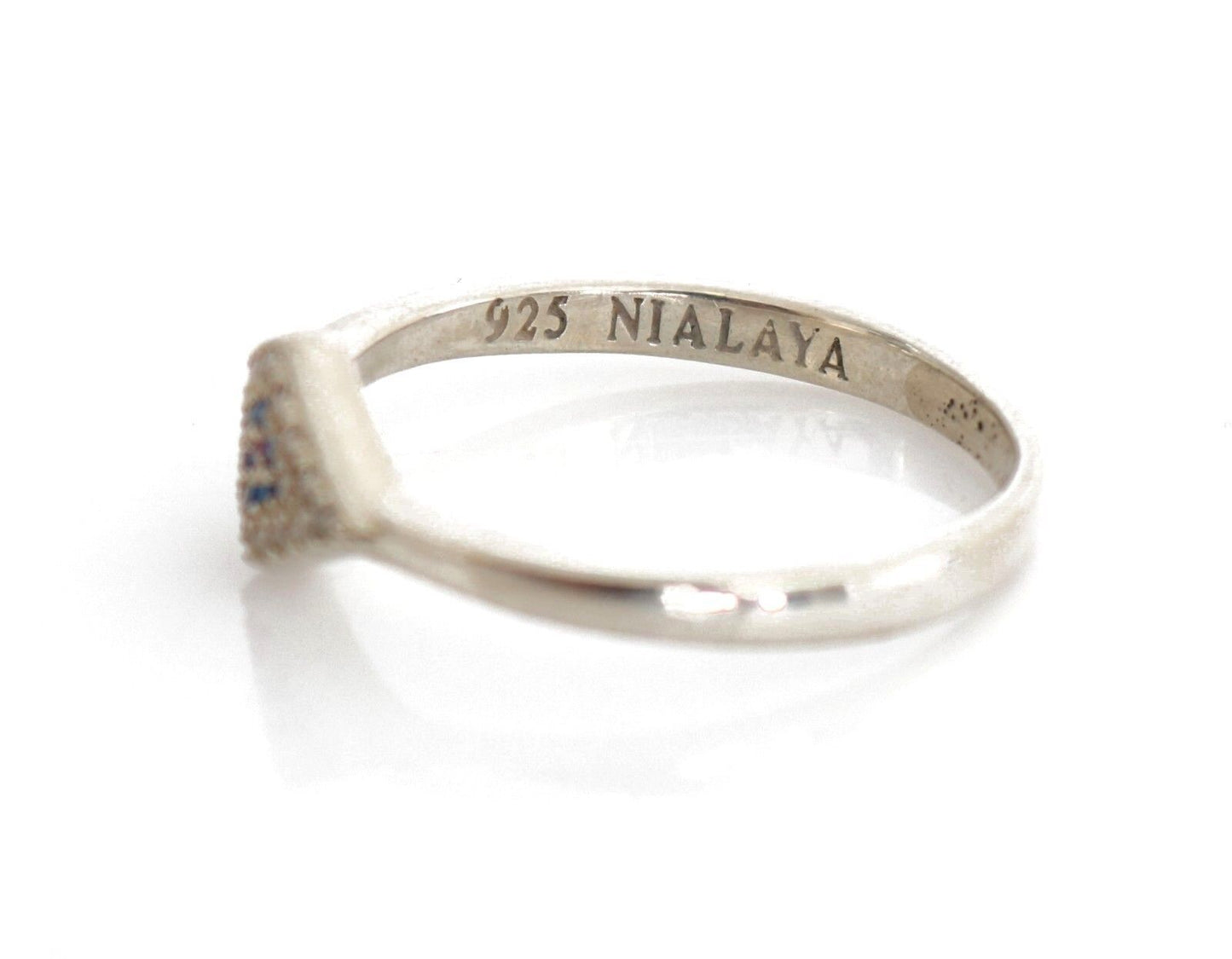 Nialaya Blue Red CZ 925 Silber Womens Clear Ring