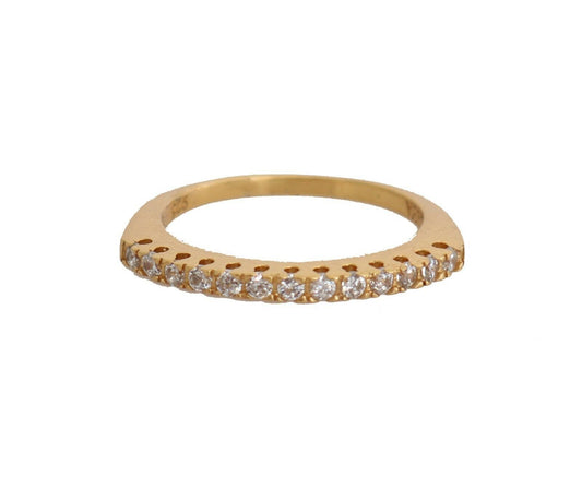 Nilaya Gold Authentic Womens Clear Cz Gold 925 Silver Ring