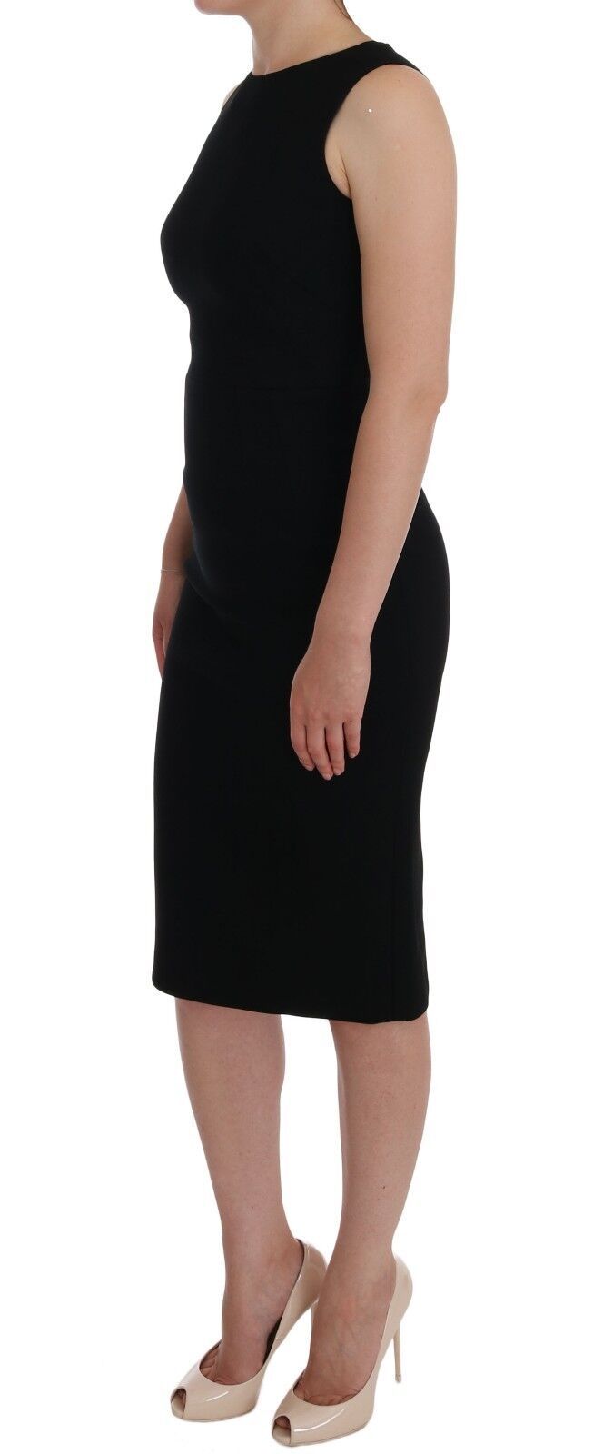 Dolce & Gabbana Black Stretch Kristallscheide Kleid Kleid