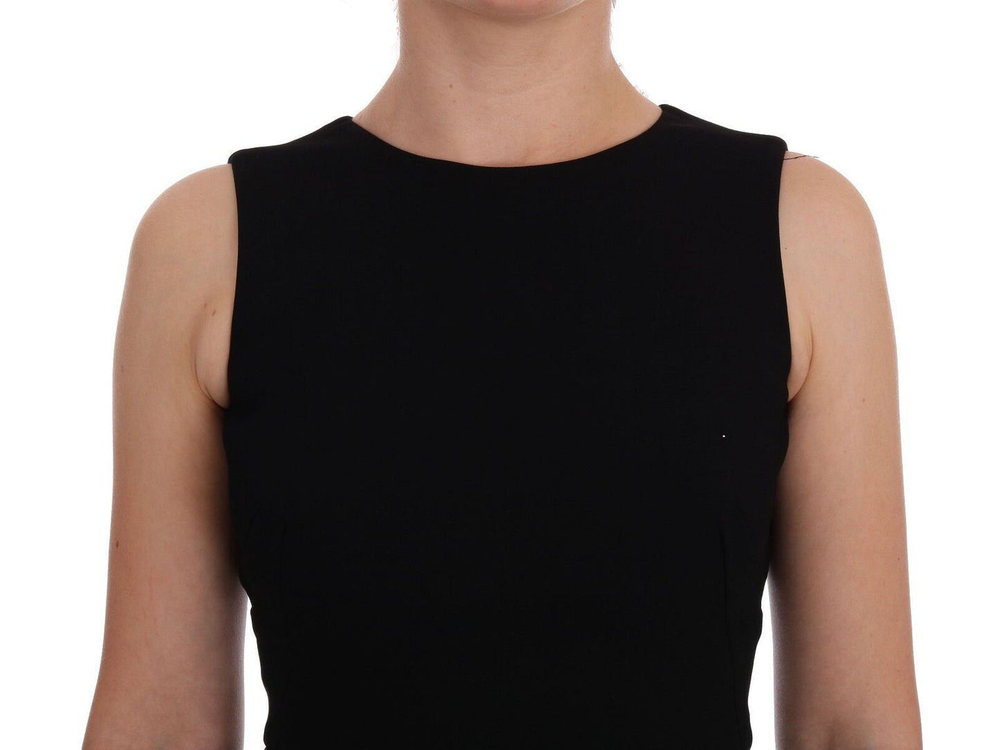 Dolce & Gabbana Black Stretch Kristallscheide Kleid Kleid
