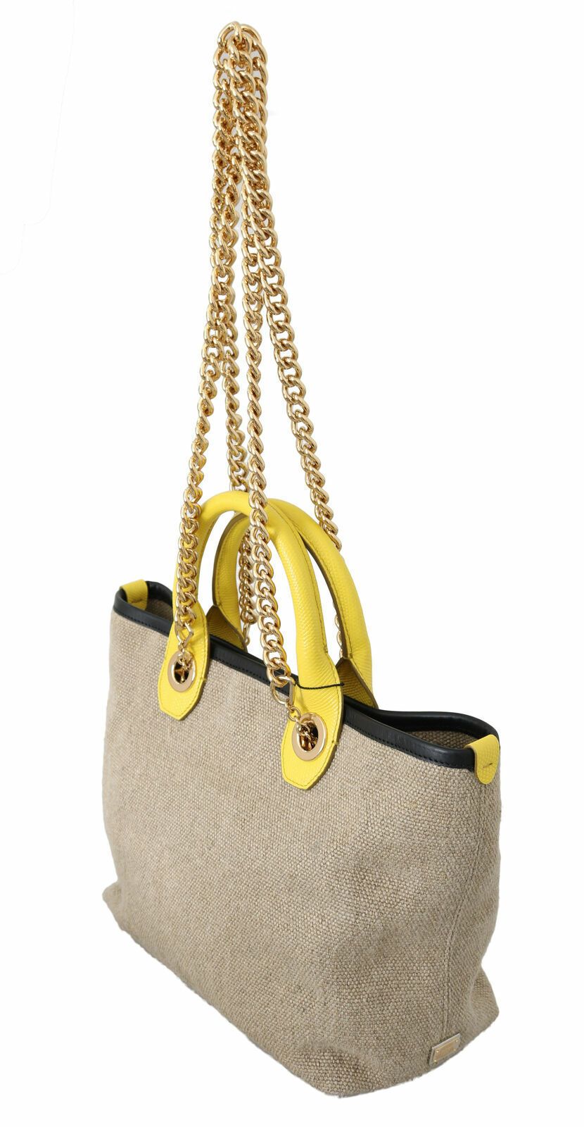 Dolce & Gabbana Beige Goldketten -Gurt -Schulter -Sling -Tasche Tasche