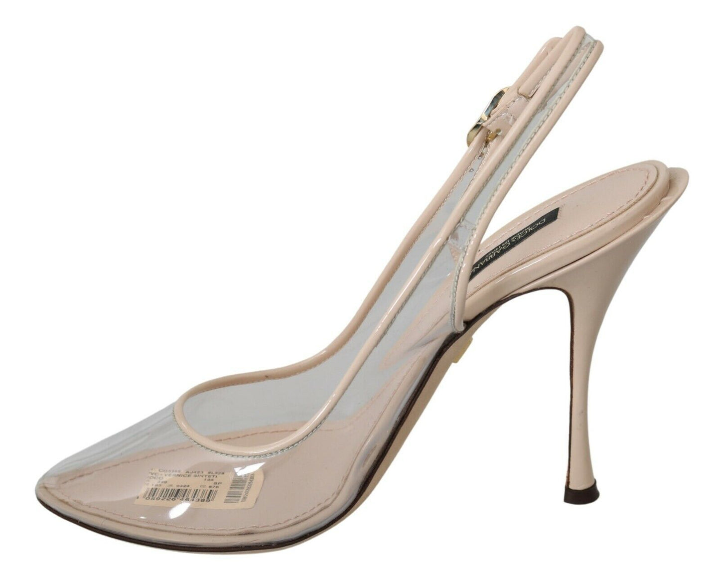 Dolce & Gabbana Slingback PVC Beige Clear High Heels Chaussures
