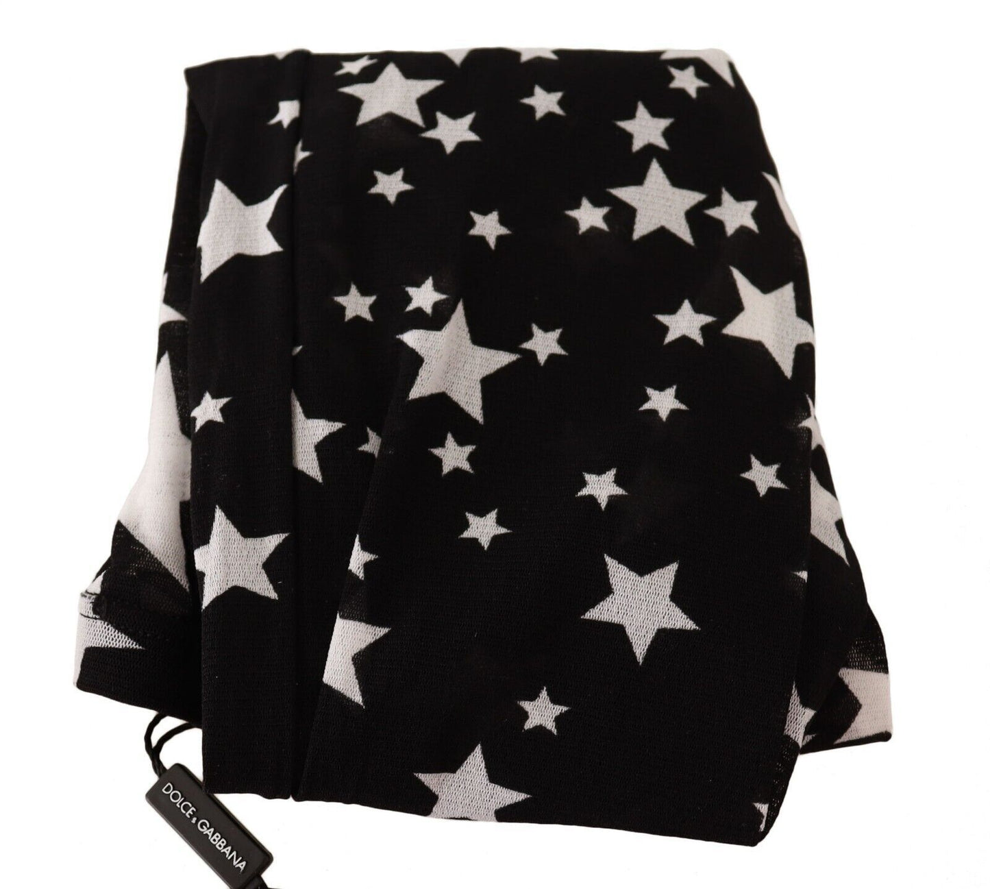 Dolce & Gabbana Schwarze weiße Sterne drucken Nylonstrümpfe