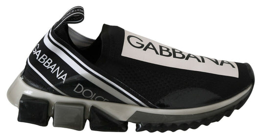 Dolce & Gabbana Black White Sorrento Sport Stretch -Sneaker