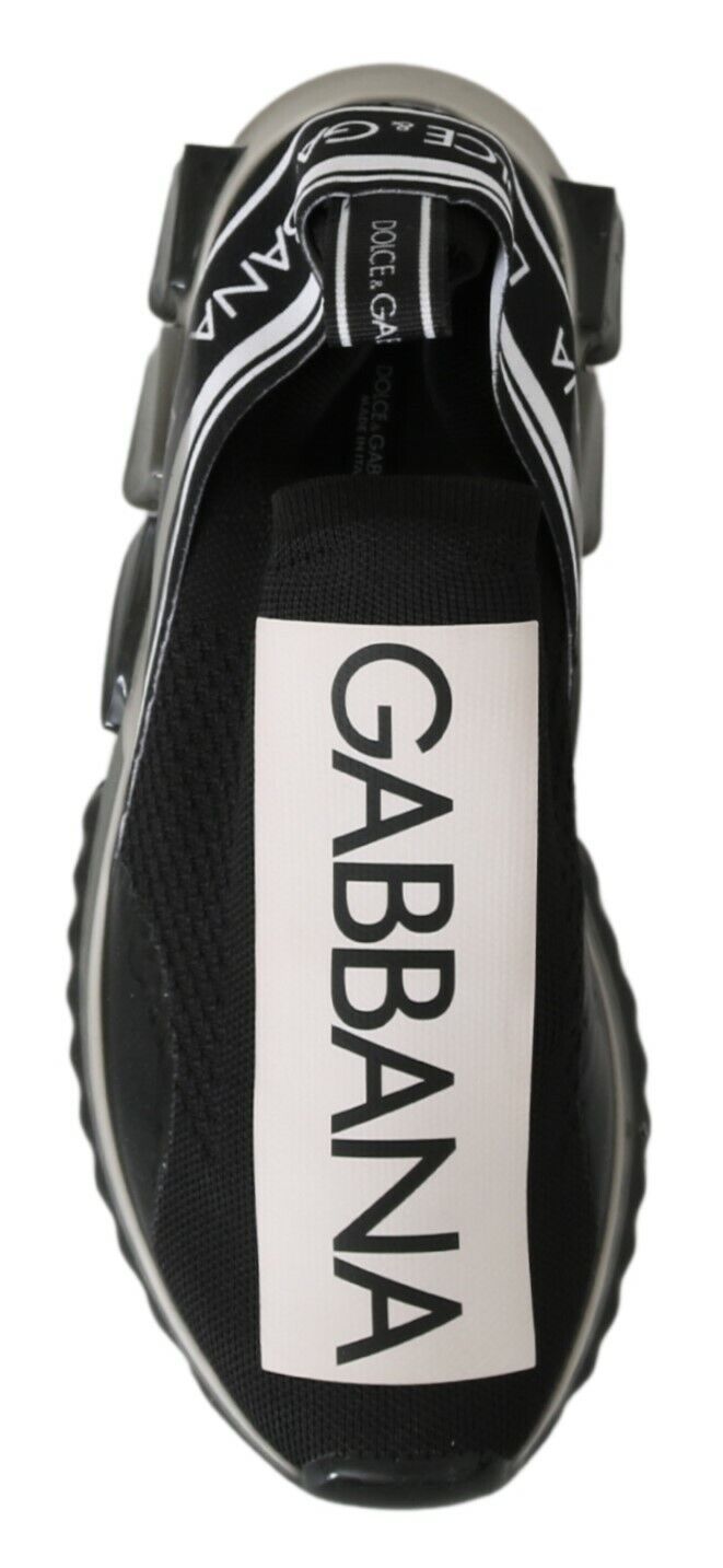 Dolce & Gabbana Black White Sorrento Sport Stretch -Sneaker