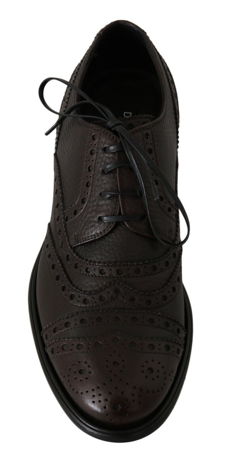 Dolce & Gabbana Brown Leather Wingttip Derby Formal Chaussures