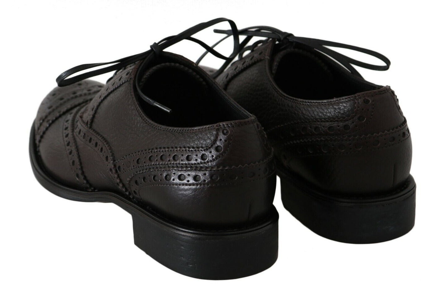 Dolce & Gabbana Brown Leder Wingtip Derby formelle Schuhe