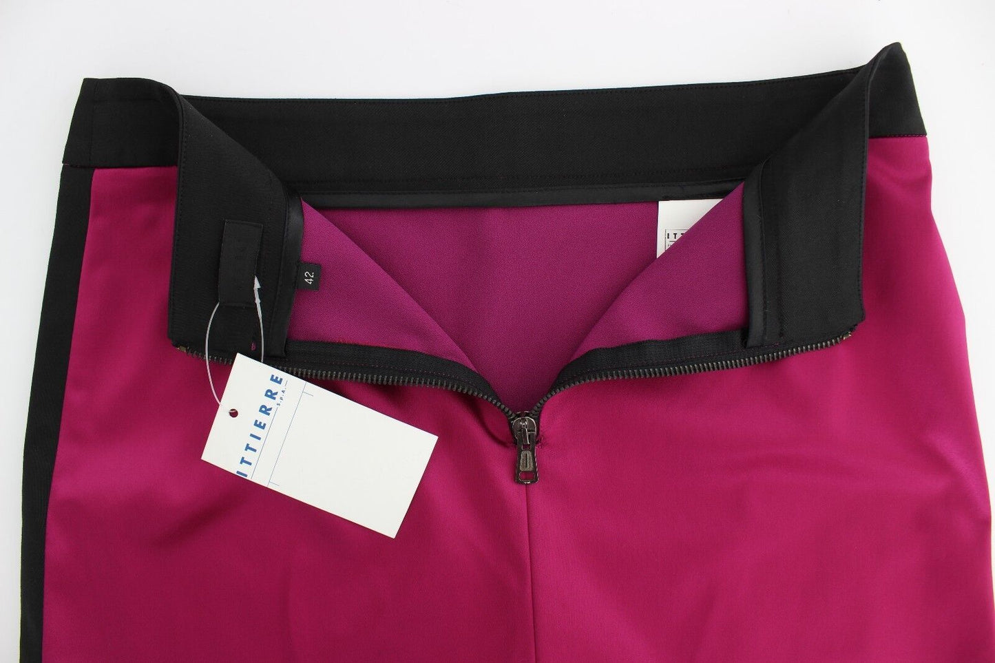 Dolce & Gabbana Pink Schwarz über Knien Baumwollstreckrock