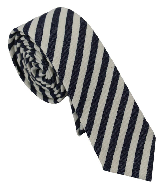 Cravatta classica a strisce bianche blu bianca rosa