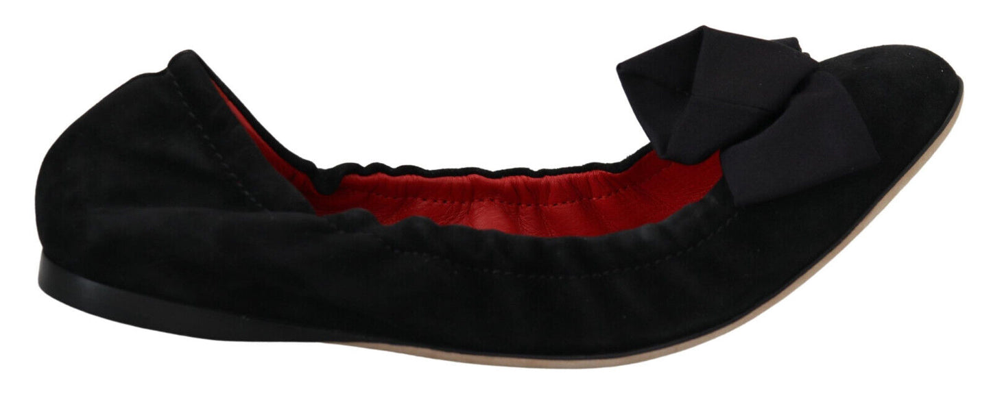 Dolce & Gabbana Black Wildleder Flat Slip auf Ballettschuhe