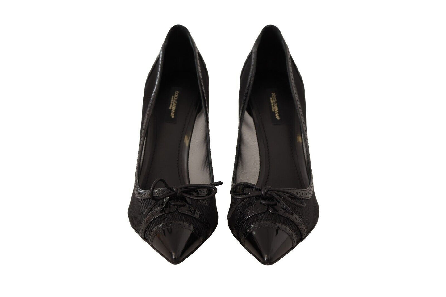 Dolce & Gabbana en cuir noir en cuir pointu à talons pointus
