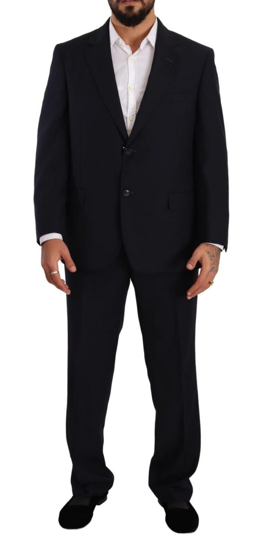 Domenico Tagliente Blue Polyester Suit Formal à poitrine unique