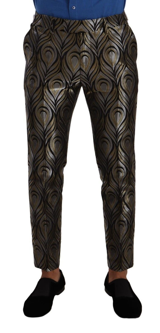 Dolce & Gabbana Silver Gold Jacquard hommes pantalon pantalon