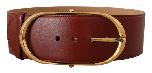 Dolce & Gabbana Mroon in pelle Mroon Gold Metal Oval Cinkle