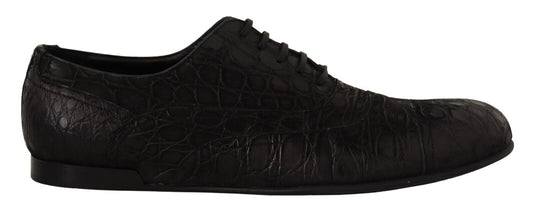 Dolce & Gabbana Black Caiman in pelle caiman da uomo Oxford Scarpe