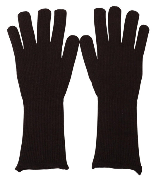 Dolce & Gabbana Brown Cashmere Hands Mitten Mens Gloves