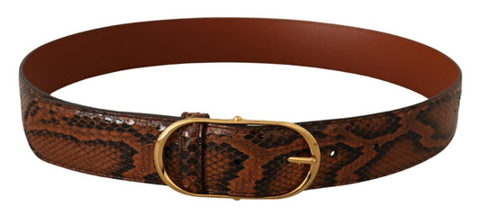 Dolce & Gabbana Brown Exotic in pelle esotica ovale ovale cintura