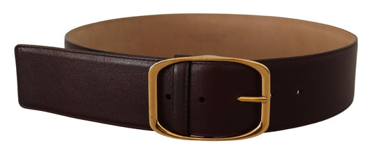 Cintura in metallo oro in pelle marrone scuro di Dolce & Gabbana