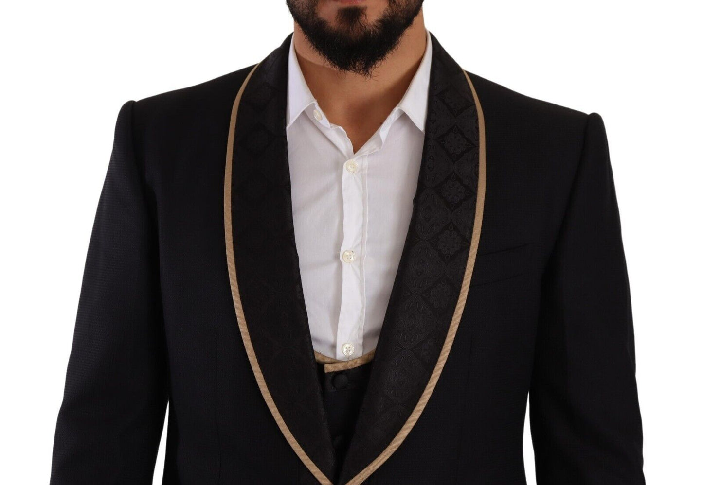 Dolce & Gabbana Black Sicilia Single Breasted 3 -Tiefe -Anzug