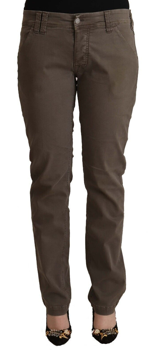 Zyklus braune Baumwolle niedrige Taille Skinny Casual Jeans