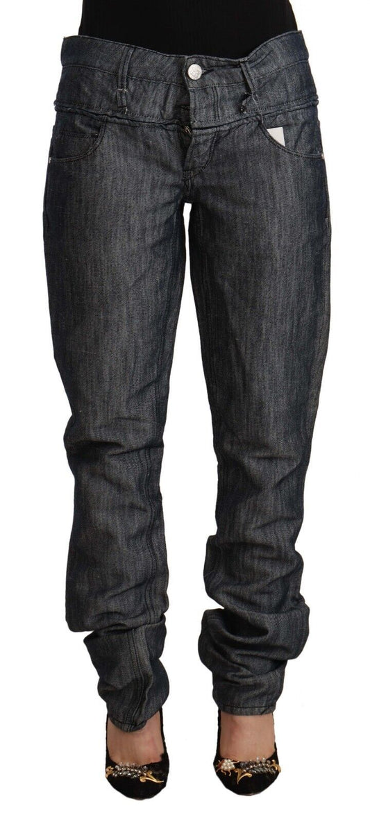 Acht grigio scuro ramie mid largo jeans in denim