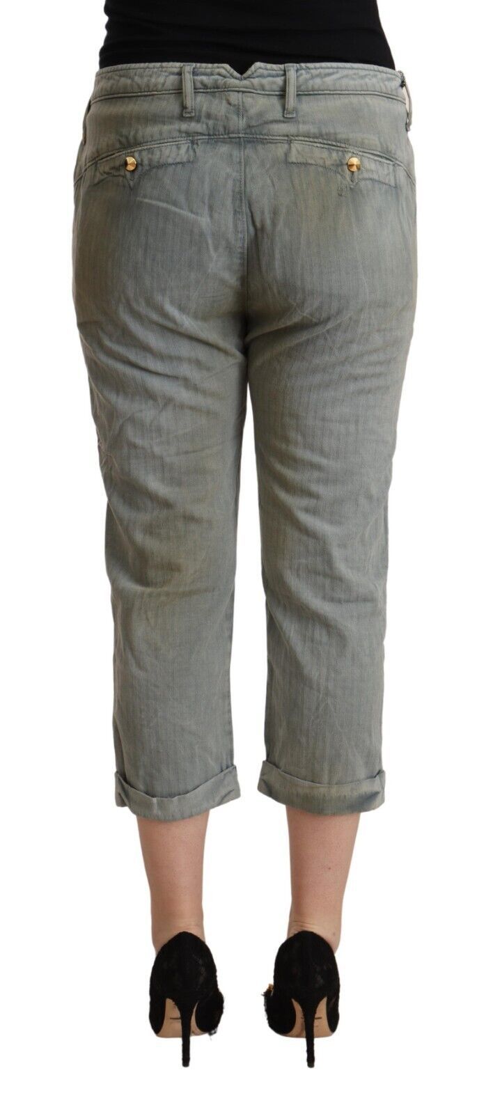 Ciclo grigio 100% di cotone a metà vita pantaloni corti magri