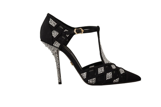 Dolce & Gabbana Black Crystals Tustle Tust Shoels Scarpe