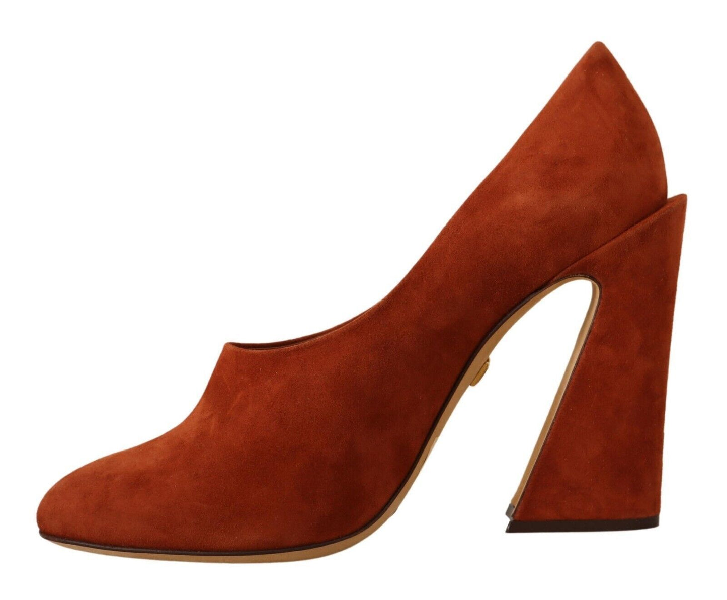 Dolce & Gabbana Brown Suede en cuir en cuir talons pompes chaussures