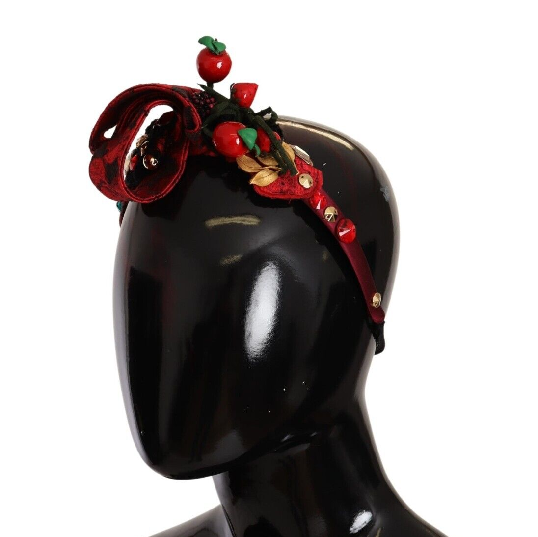 Dolce & Gabbana Red Tiara Berry Frucht Kristall Bug Haar Diadem Stirnband