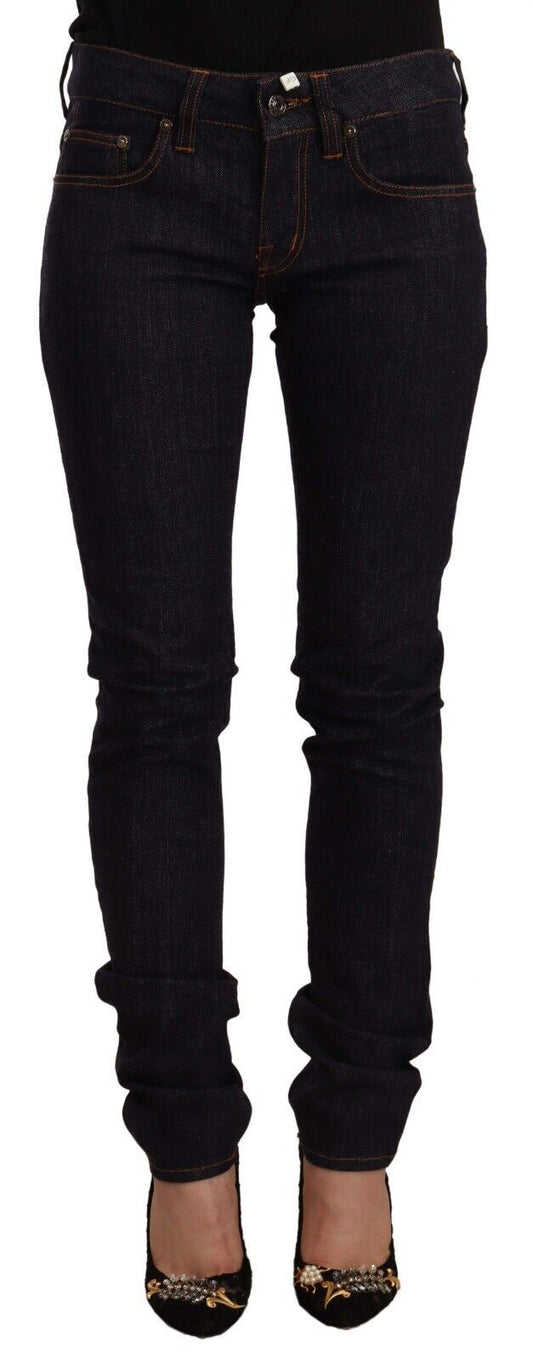 GF Ferre Black Mid Taist Cotton Denim Skinny Jean