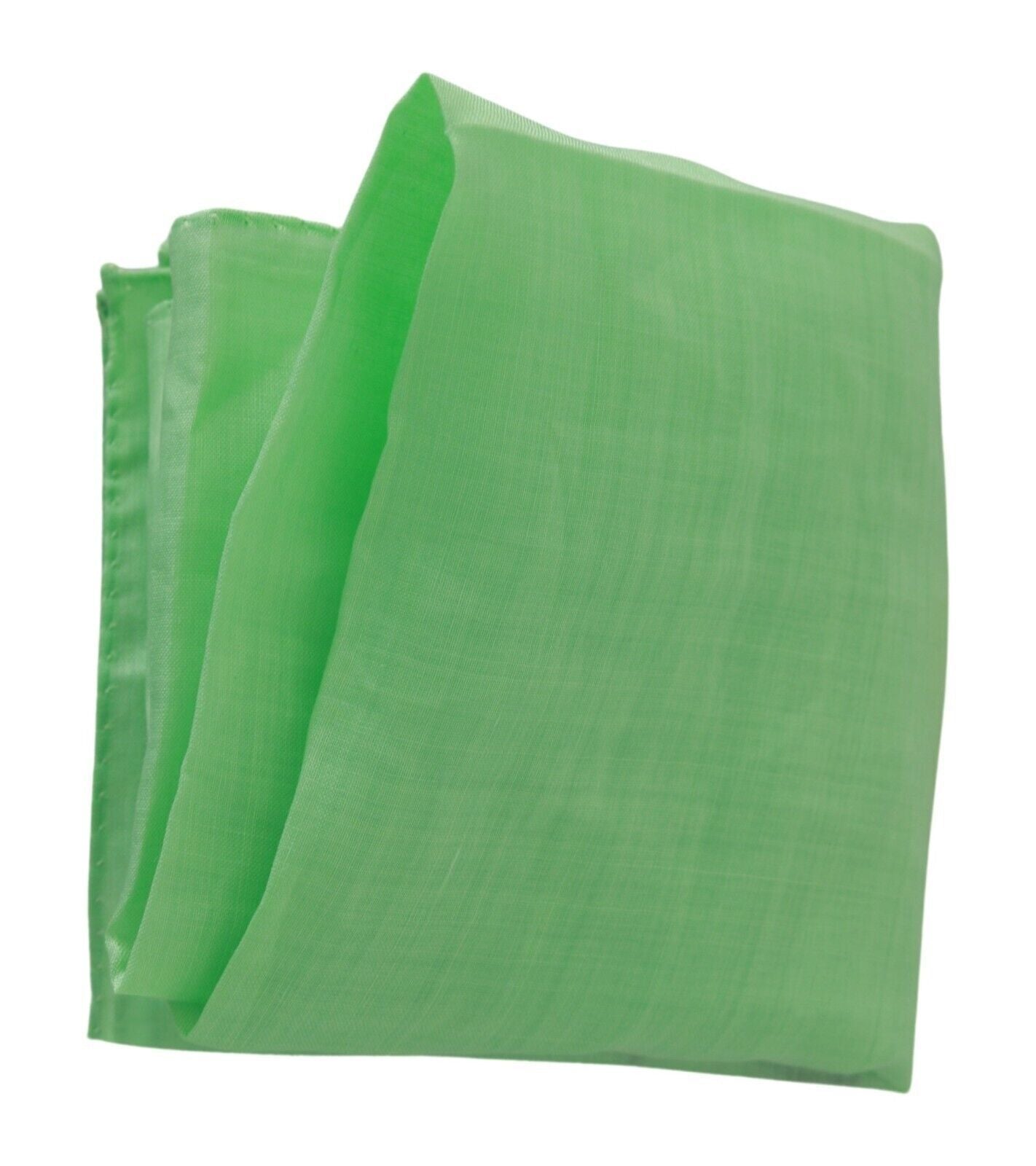 Versace Apple Green Linen carré Foulard Head Wrap écharpe