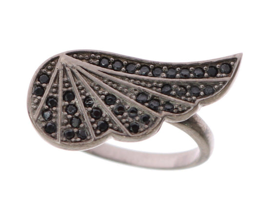Nialaya Silber Womens Black CZ Rhodium 925 Ring