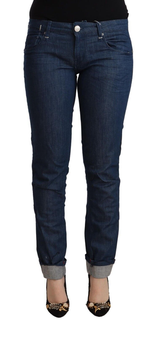 Jeans di orlo in denim a basso contenuto di cotone blu a basso contenuto di jeans