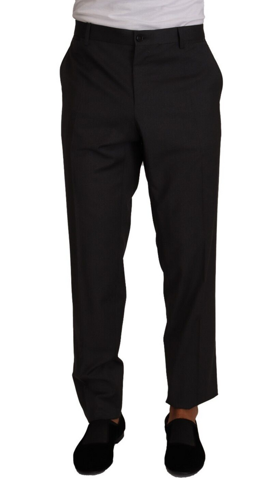 Pantaloni per pantaloni da smoker formale di lana grigia grigia Dolce e Gabbana