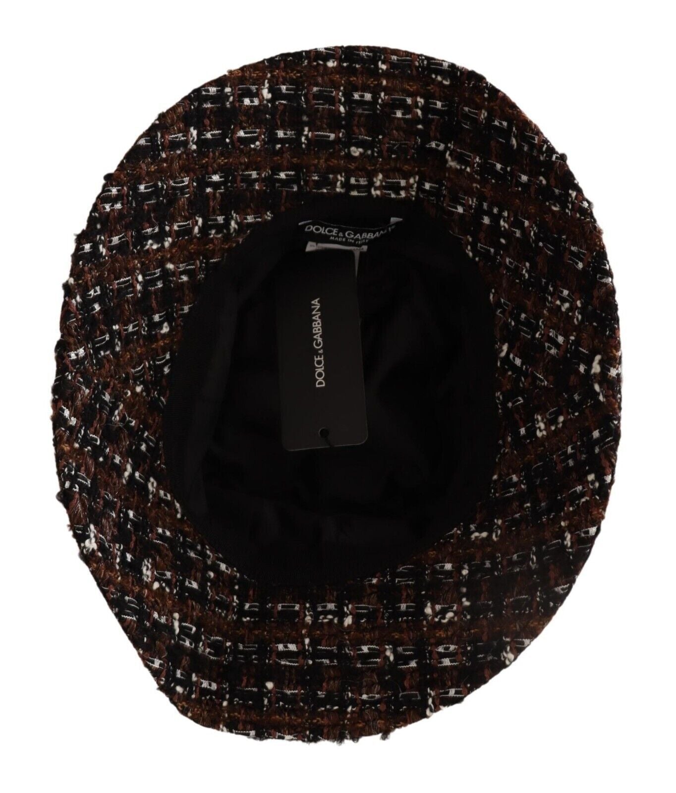 Tessuto multicolore Dolce & Gabbana intrecciato a largo cappello a secchio a bordo