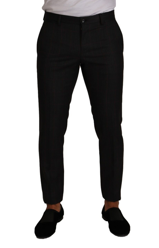 Dolce & Gabbana Grey Controlla pantaloni da pantaloni formali per pantaloni formali