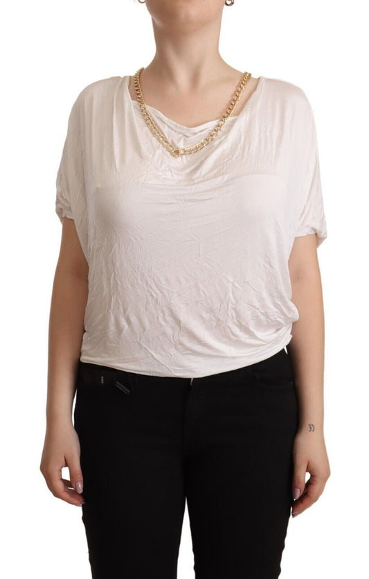 Ratet der Marciano White Short Sleeves Gold Chain T-Shirt Top
